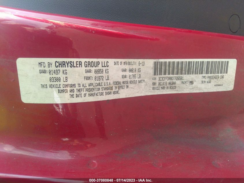 2013 FIAT 500 POP - 3C3CFFDR8DT726581
