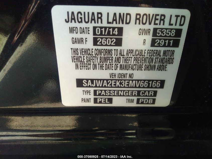2014 JAGUAR XJ XJR - SAJWA2EK3EMV66166