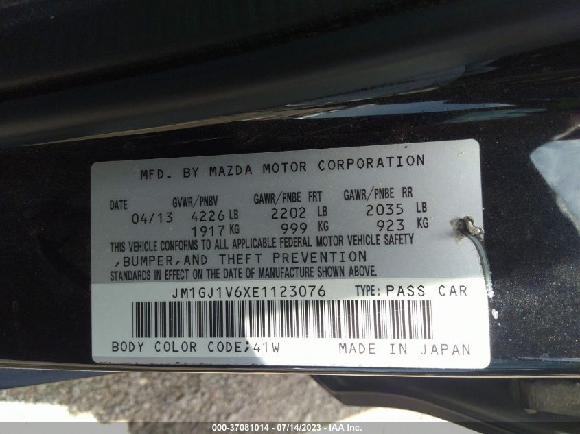 2014 MAZDA MAZDA6 I TOURING - JM1GJ1V6XE1123076