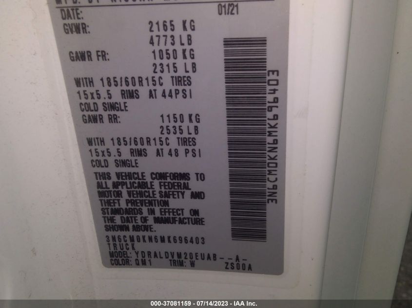2021 NISSAN NV200 COMPACT CARGO S - 3N6CM0KN6MK696403