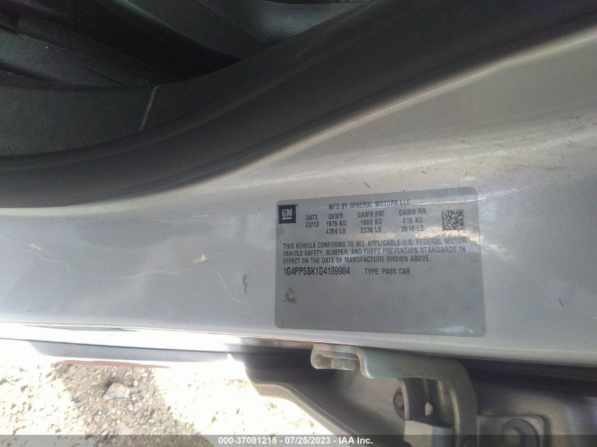 2013 BUICK VERANO - 1G4PP5SK1D4189984