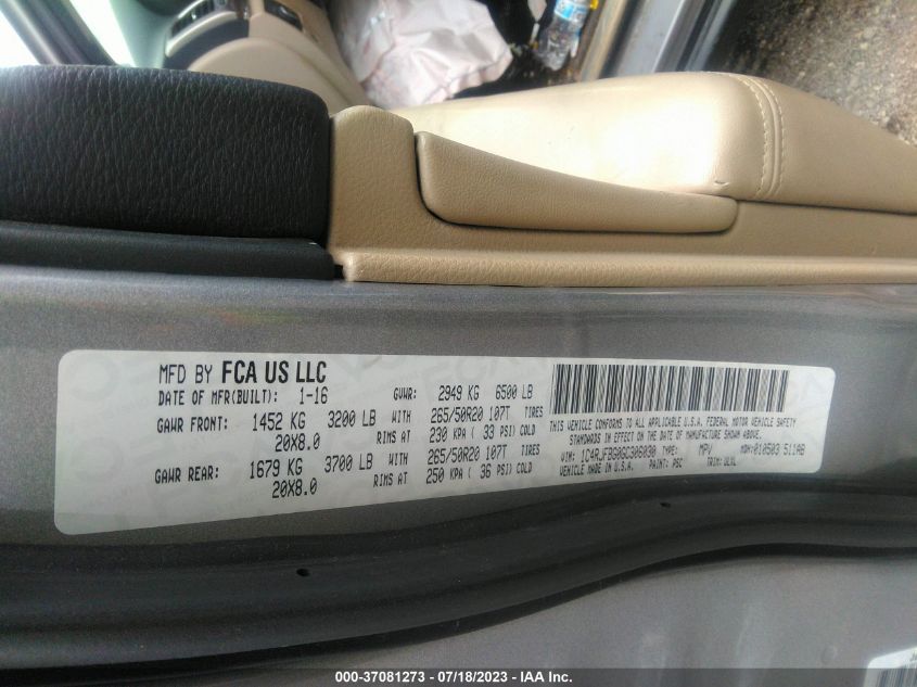 2016 JEEP GRAND CHEROKEE LIMITED - 1C4RJFBG0GC306030