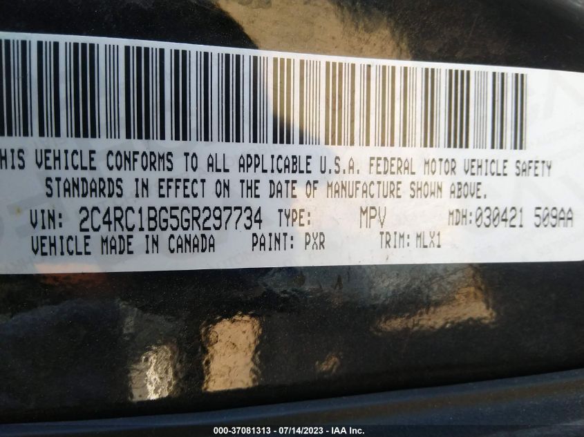 2016 CHRYSLER TOWN & COUNTRY TOURING - 2C4RC1BG5GR297734