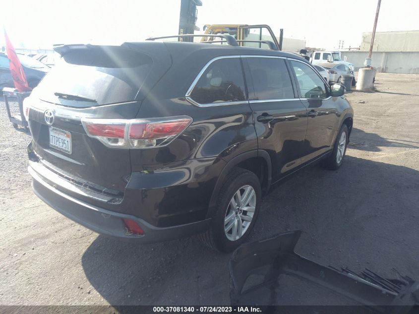2016 TOYOTA HIGHLANDER LE - 5TDZARFH4GS020085