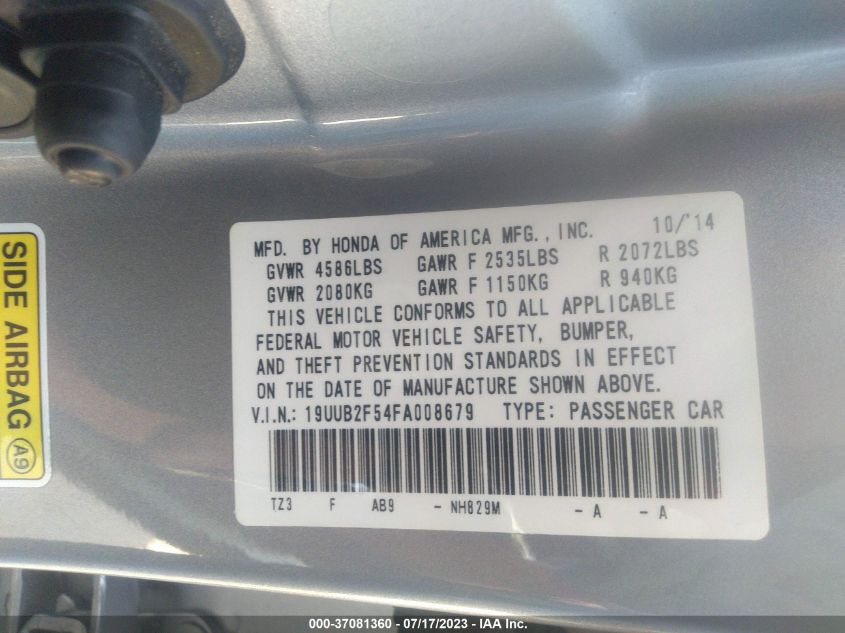 2015 ACURA TLX V6 TECH - 19UUB2F54FA008679