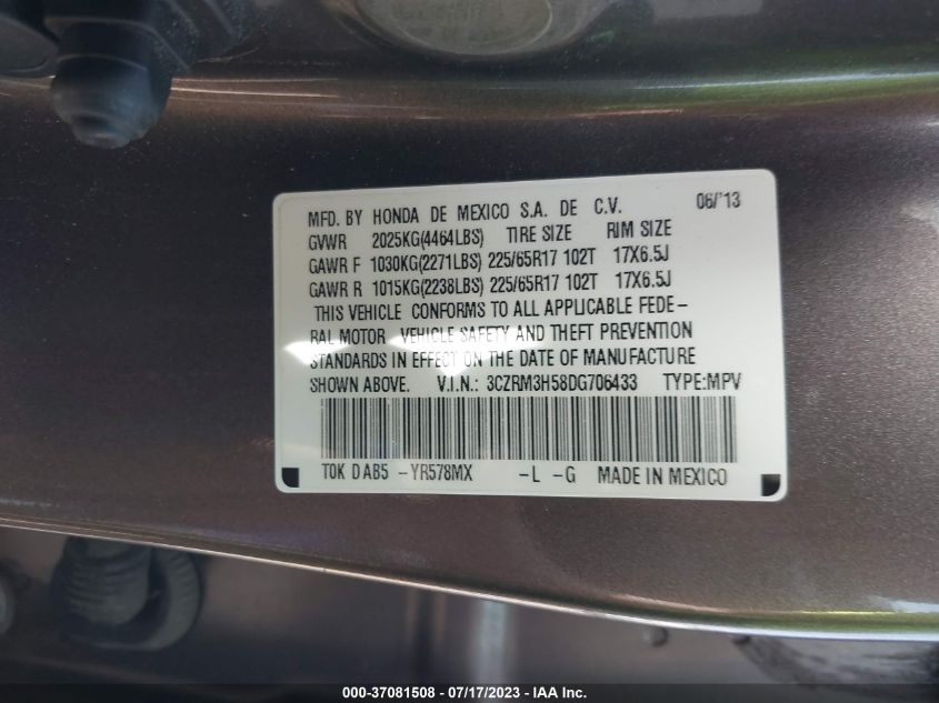 2013 HONDA CR-V EX - 3CZRM3H58DG706433