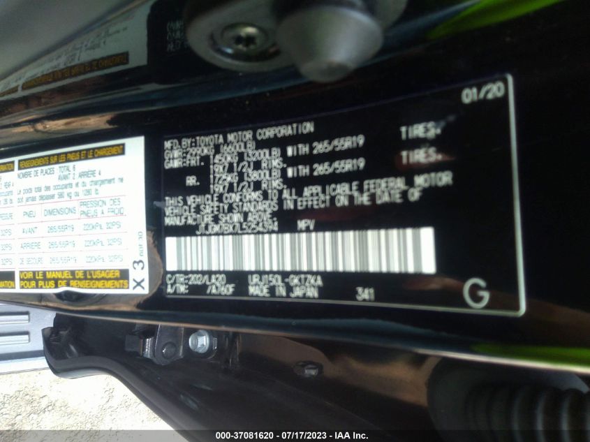 2020 LEXUS GX GX 460 LUXURY JTJGM7BX7L5254394