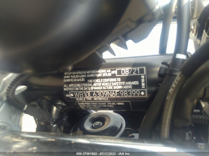 2022 BMW R NINE T PURE WB10L6309N6E98399