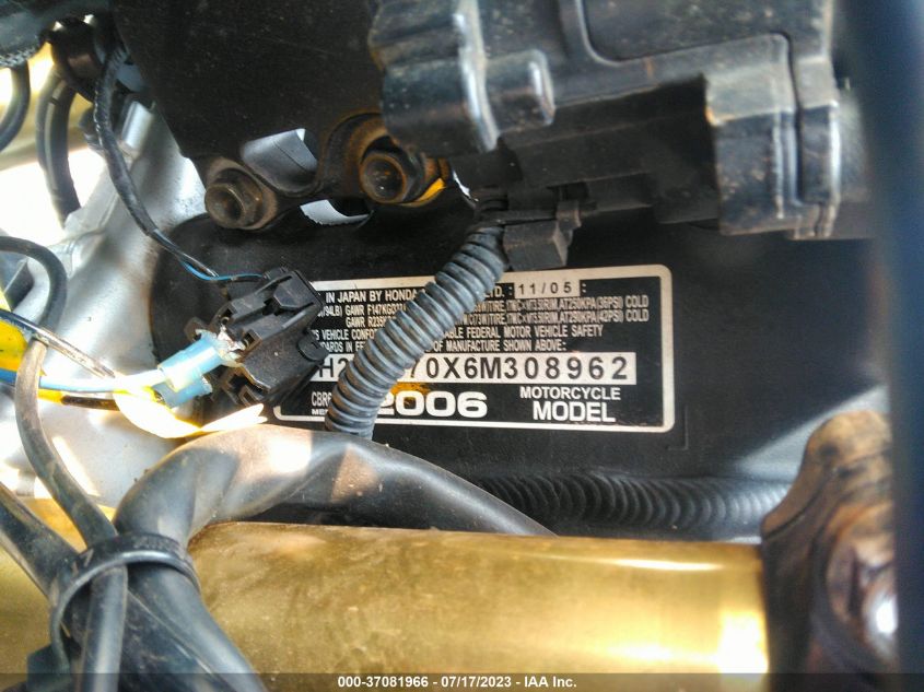 2006 HONDA CBR600 RR - JH2PC370X6M308962