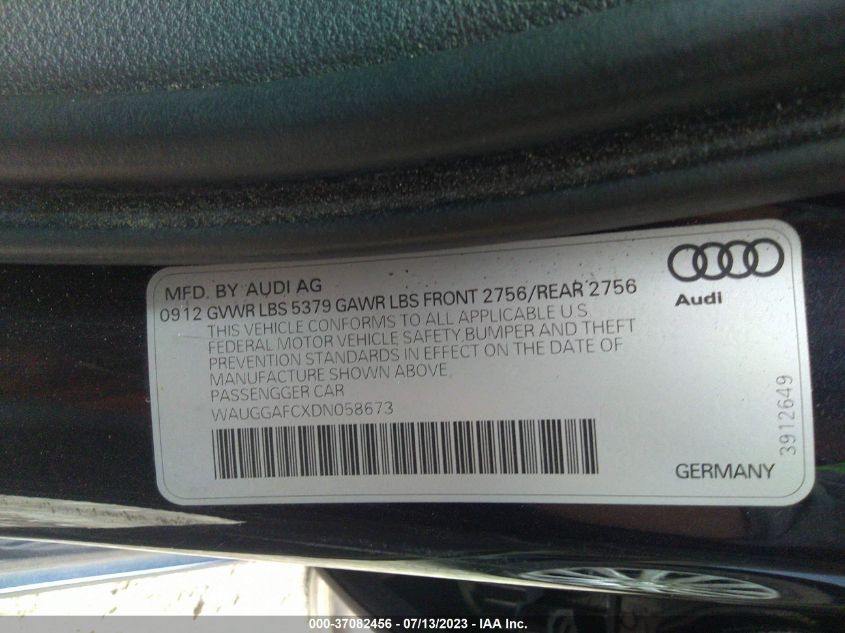 2013 AUDI A6 3.0T PREMIUM PLUS - WAUGGAFCXDN058673