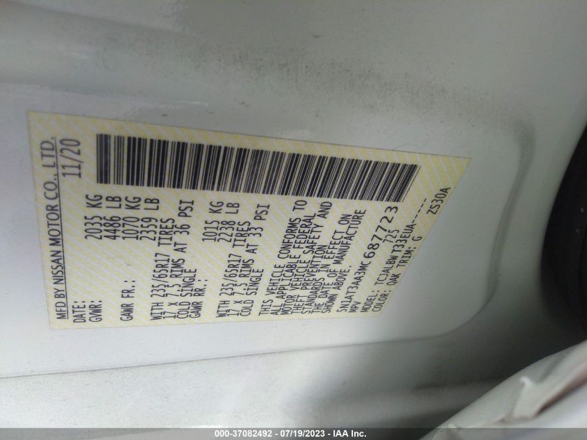 2021 NISSAN ROGUE S - 5N1AT3AA3MC687723
