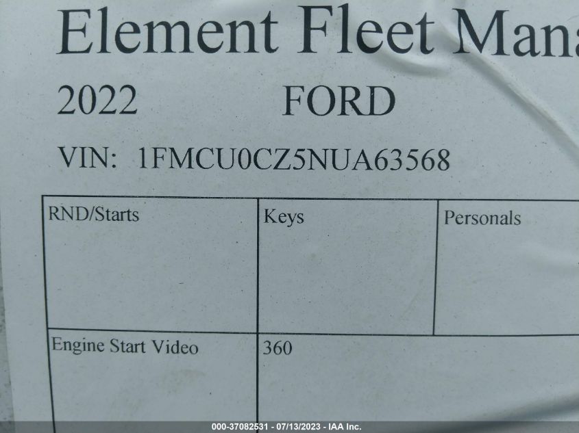 2022 FORD ESCAPE SEL HYBRID - 1FMCU0CZ5NUA63568