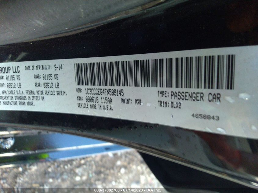 2015 CHRYSLER 200 C - 1C3CCCEG4FN589145
