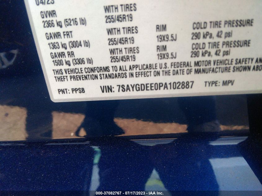 2023 TESLA MODEL Y LONG RANGE - 7SAYGDEE0PA102887