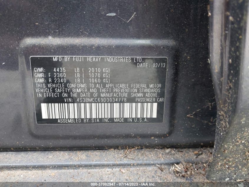2013 SUBARU LEGACY 2.5I PREMIUM - 4S3BMCC69D3034778