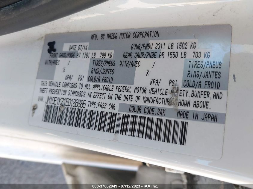 2014 MAZDA MAZDA2 SPORT - JM1DE1KZ1E0186885