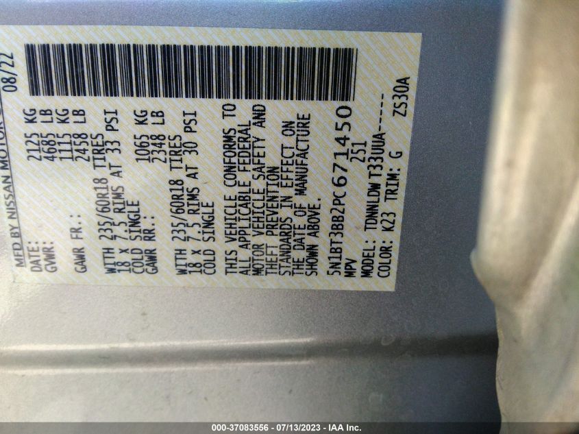 2023 NISSAN ROGUE SV - 5N1BT3BB2PC671450