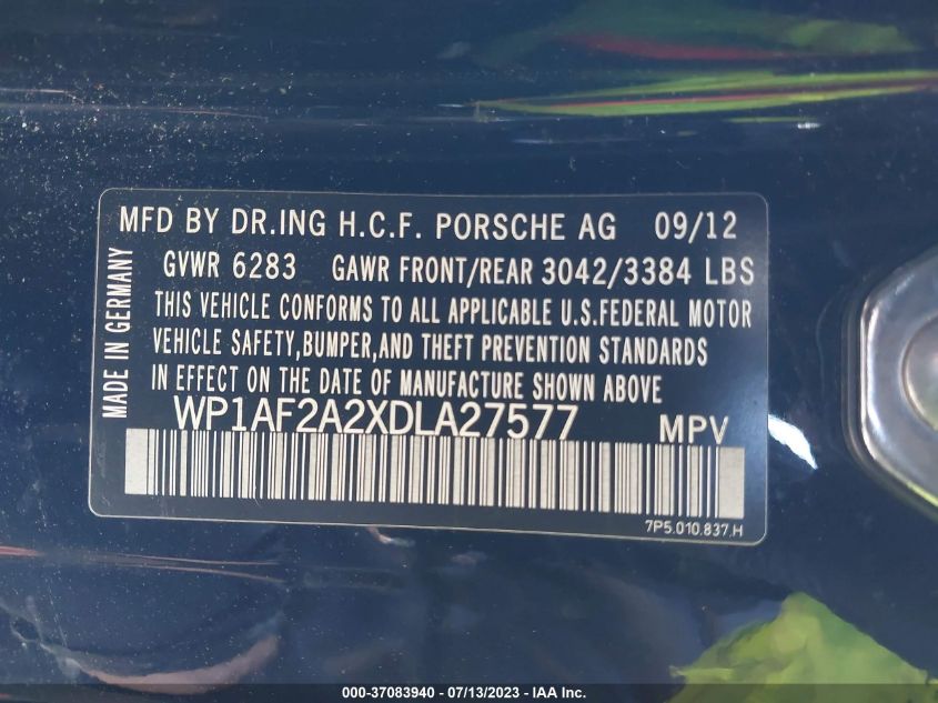 2013 PORSCHE CAYENNE DIESEL - WP1AF2A2XDLA27577
