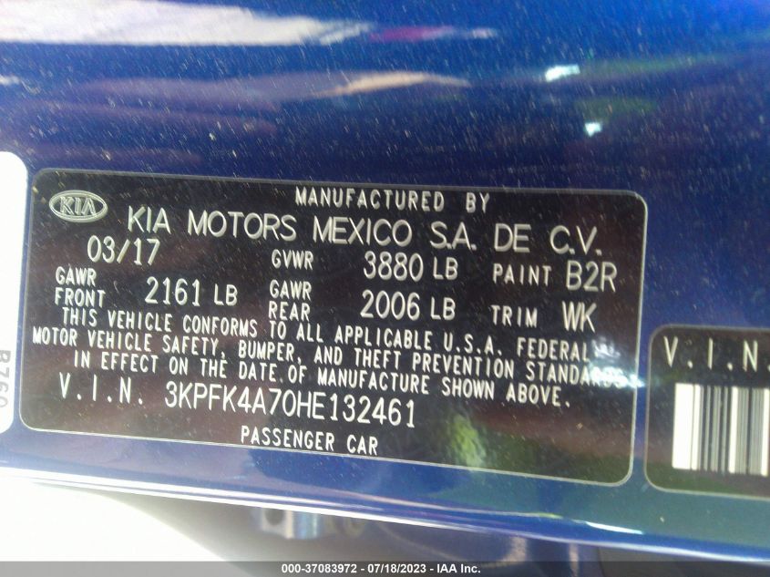 2017 KIA FORTE LX - 3KPFK4A70HE132461
