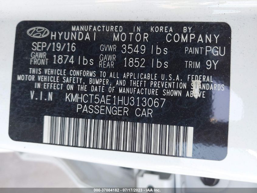 2017 HYUNDAI ACCENT SE - KMHCT5AE1HU313067