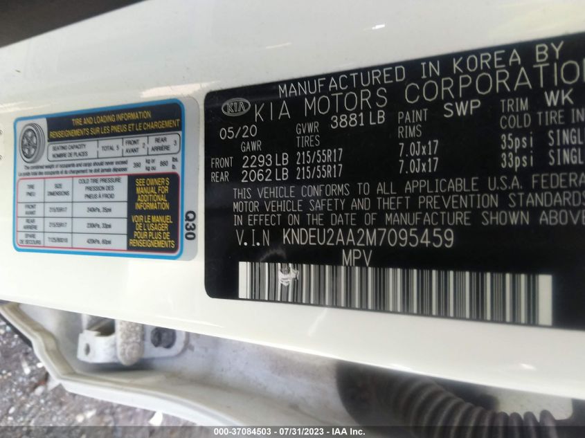 2021 KIA SELTOS S - KNDEU2AA2M7095459