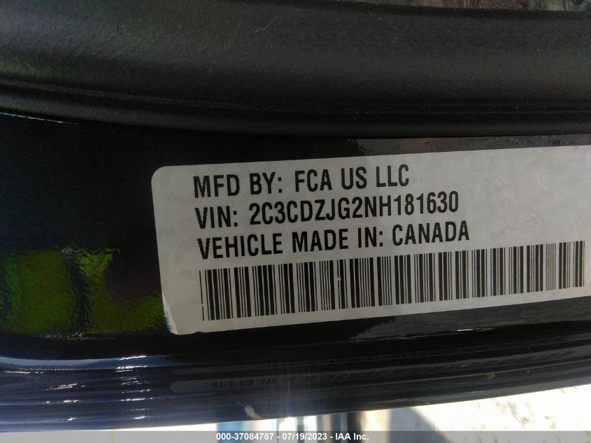 2022 DODGE CHALLENGER - XC3CDZJG2NH181630
