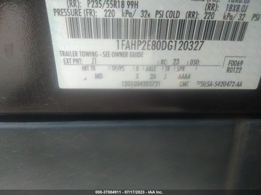 2013 FORD TAURUS SEL - 1FAHP2E80DG120327