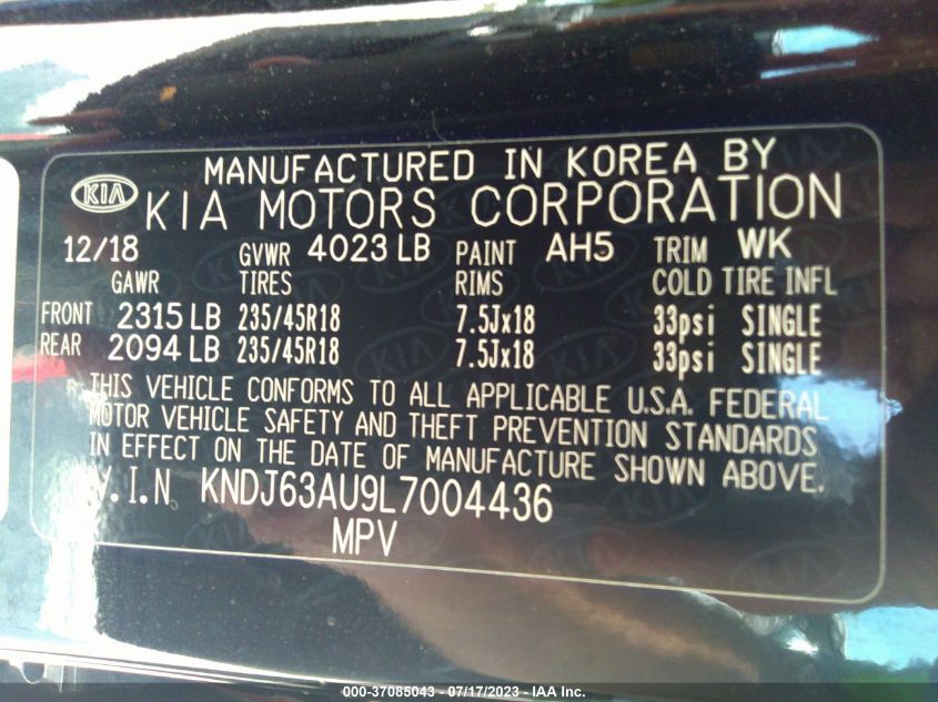 2020 KIA SOUL GT-LINE - KNDJ63AU9L7004436