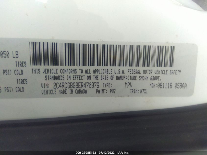 2014 DODGE GRAND CARAVAN SE 30TH ANNIVERSARY - 2C4RDGBG9ER470376