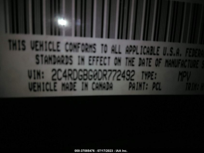 2013 DODGE GRAND CARAVAN SE - 2C4RDGBG0DR772492