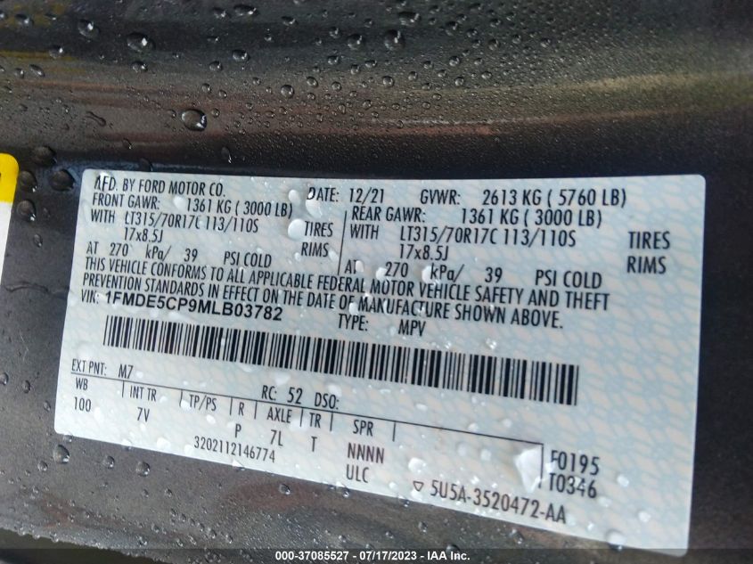 2021 FORD BRONCO BASE/BIG BEND - 1FMDE5CP9MLB03782