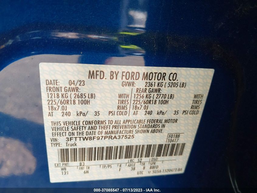 2023 FORD MAVERICK XL/XLT/LARIAT - 3FTTW8F97PRA37525