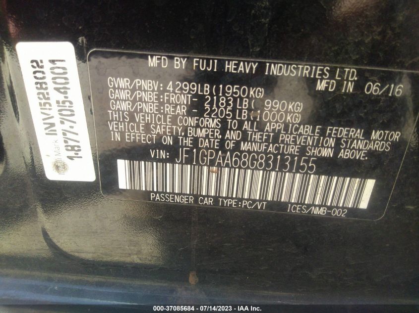 2016 SUBARU IMPREZA WAGON 2.0I - JF1GPAA68G8313155