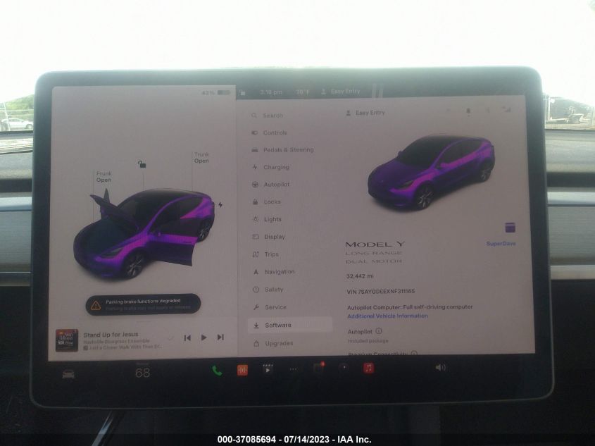 2022 TESLA MODEL Y LONG RANGE - 7SAYGDEEXNF311165