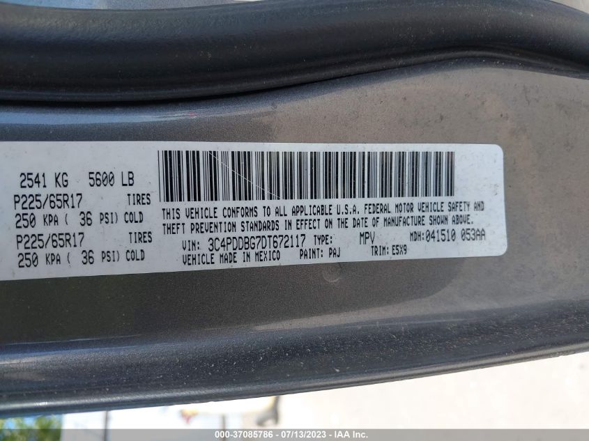 2013 DODGE JOURNEY SXT - 3C4PDDBG7DT672117