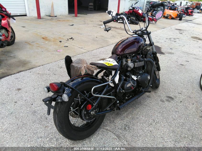 2018 TRIUMPH MOTORCYCLE BONNEVILLE BOBBER BLACK SMTD53HLXJT864929