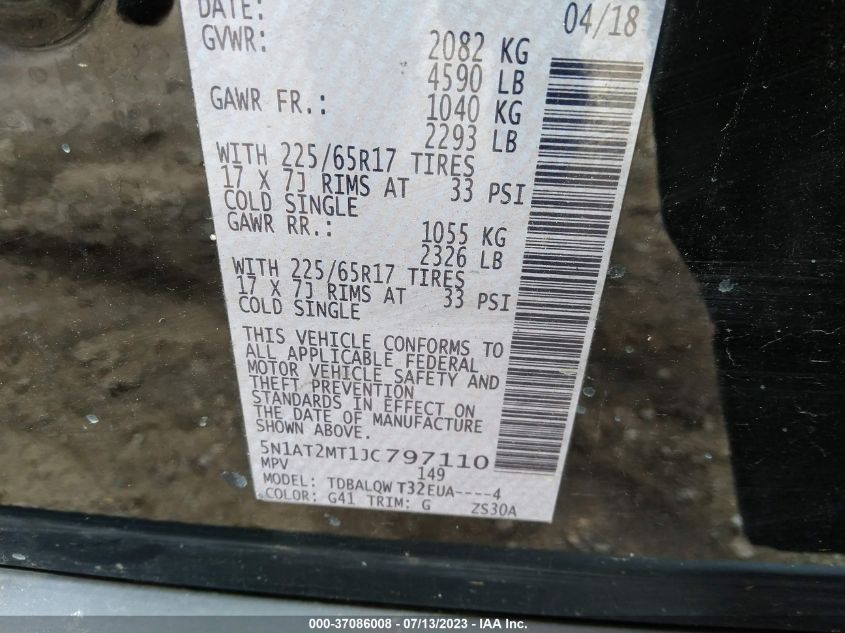 2018 NISSAN ROGUE SV - 5N1AT2MT1JC797110