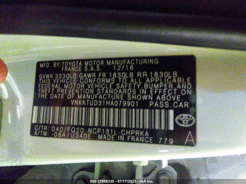2017 TOYOTA YARIS L/SE/LE - VNKKTUD31HA079901