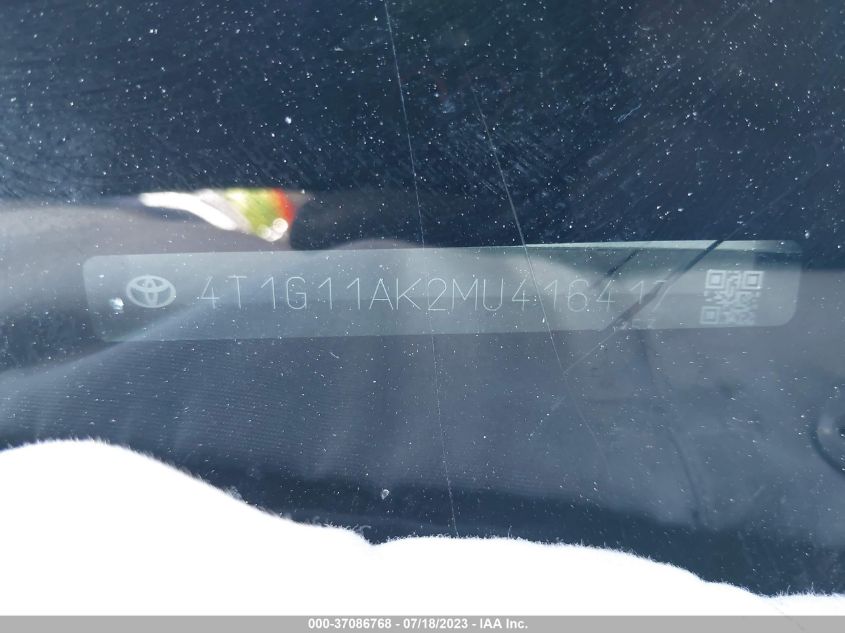 2021 TOYOTA CAMRY SE - 4T1G11AK2MU416417