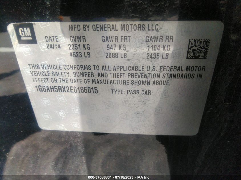 2014 CADILLAC ATS LUXURY AWD - 1G6AH5RX2E0186015