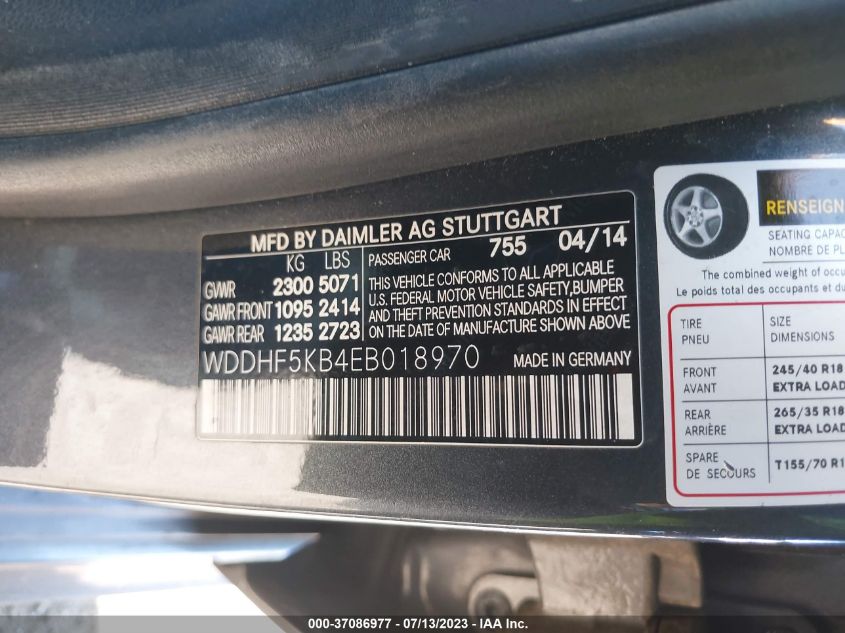 2014 MERCEDES-BENZ E 350 - WDDHF5KB4EB018970