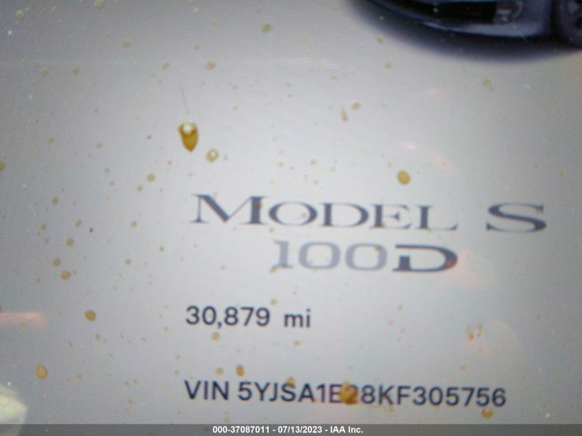 2019 TESLA MODEL S - 5YJSA1E28KF305756