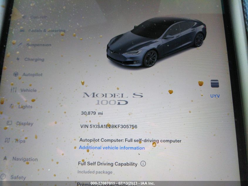 2019 TESLA MODEL S - 5YJSA1E28KF305756