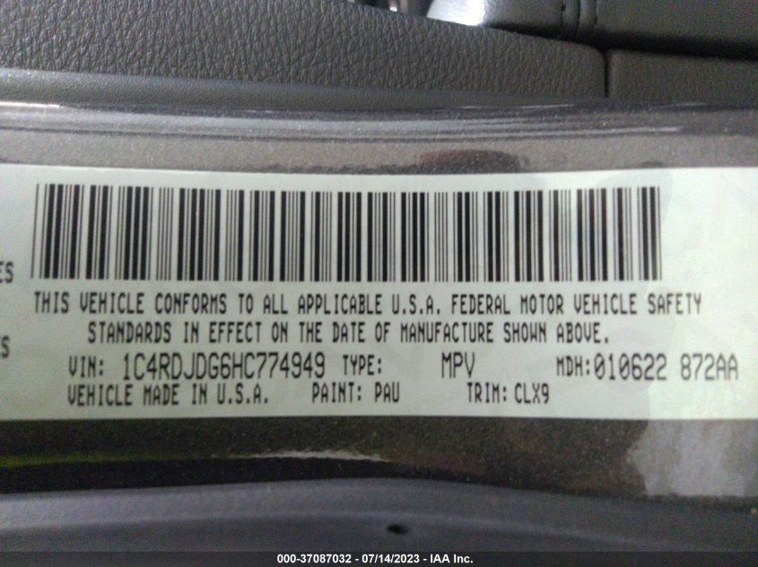 2017 DODGE DURANGO GT - 1C4RDJDG6HC774949