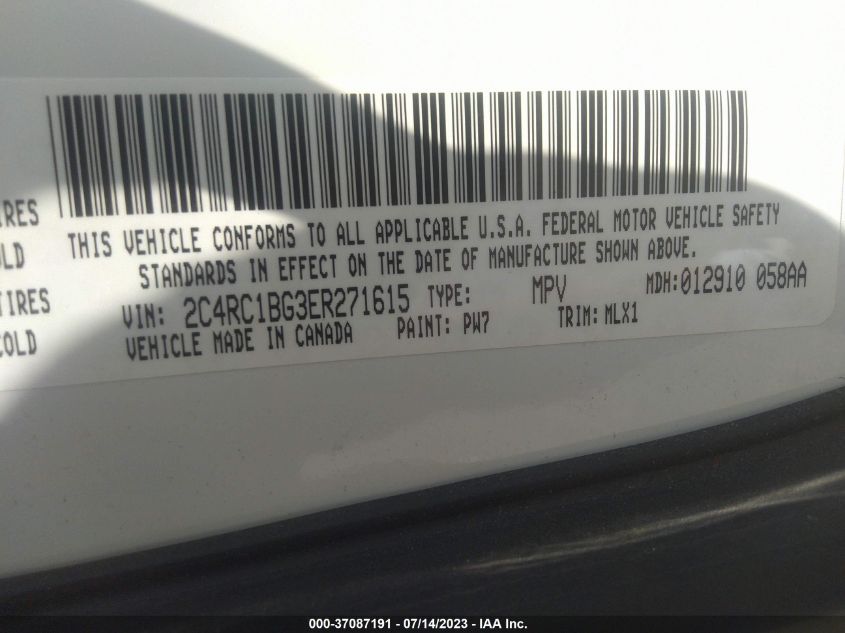 2014 CHRYSLER TOWN & COUNTRY TOURING - 2C4RC1BG3ER271615