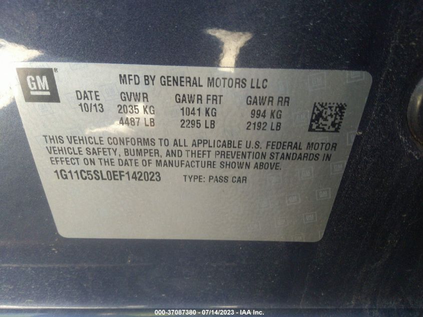 2014 CHEVROLET MALIBU 1LT - 1G11C5SL0EF142023