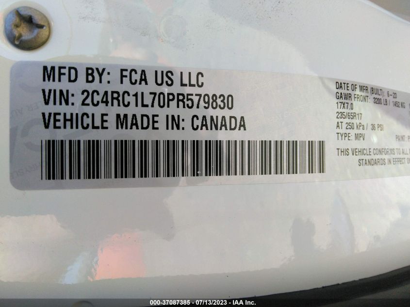 2023 CHRYSLER PACIFICA HYBRID TOURING L - 2C4RC1L70PR579830