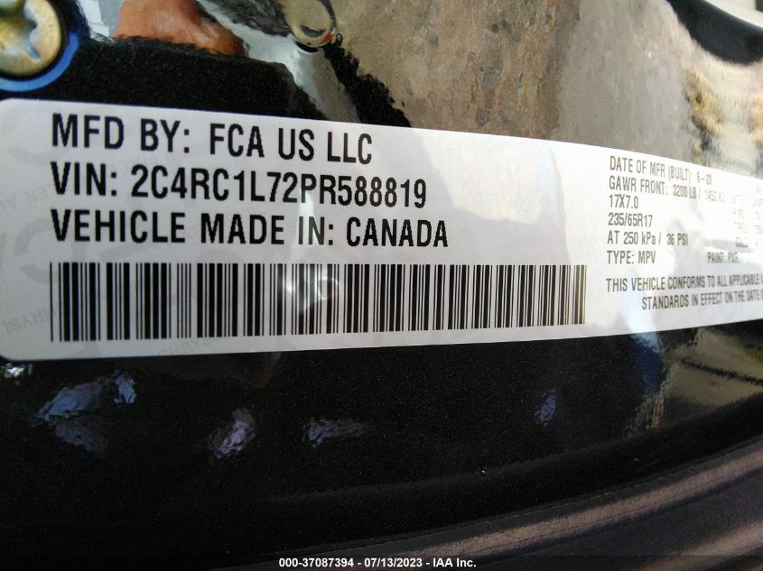 2023 CHRYSLER PACIFICA HYBRID TOURING L - 2C4RC1L72PR588819