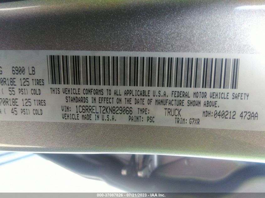 2019 RAM 1500 REBEL - 1C6RRELT2KN829066