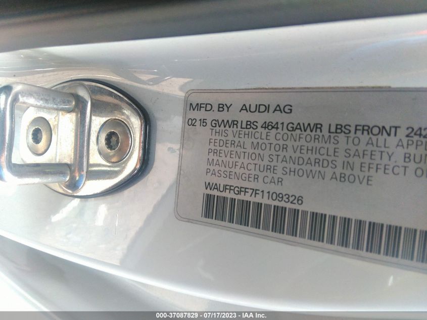2015 AUDI S3 2.0T PRESTIGE - WAUFFGFF7F1109326